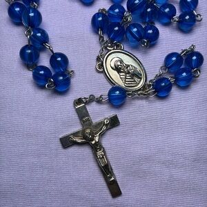 Vintage Rosary Blue Beads